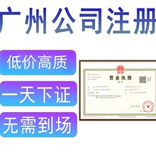 广州工商营业执照代办服务 专业、高效、省心